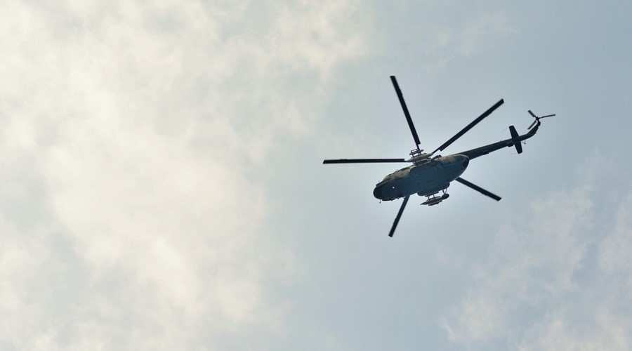 Вертолет подключился к тушению лесного пожара в Симферопольском районе