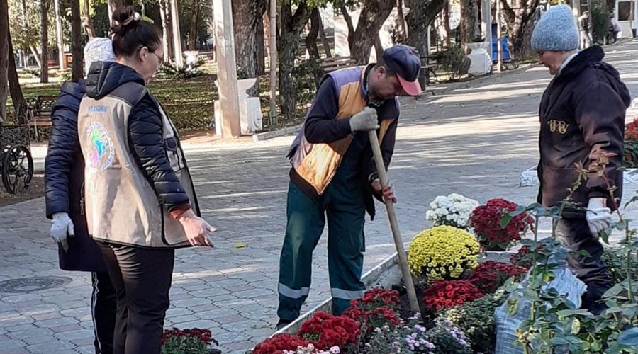 КАИР завершила осеннюю высадку цветов в Детском парке Симферополя