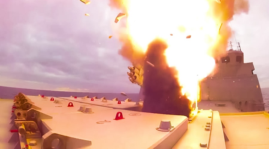 Появилось видео уничтожения ракетой «Калибр» наземной цели в Крыму