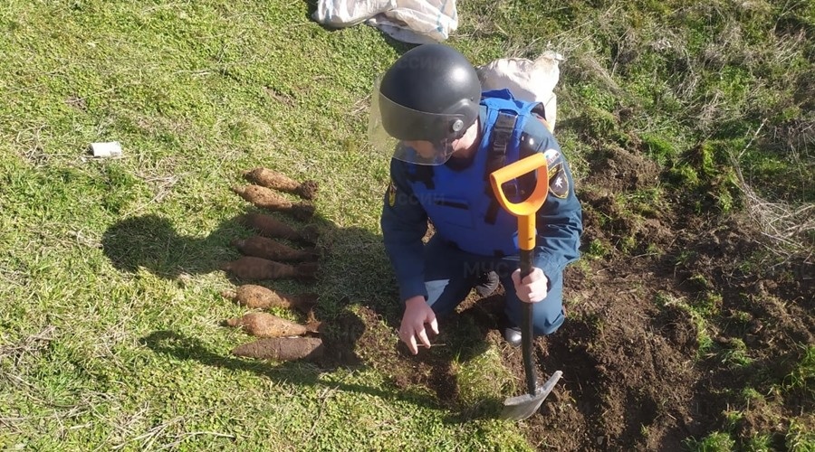 Пиротехники обезвредили мины времен ВОВ на полигоне в Армянске