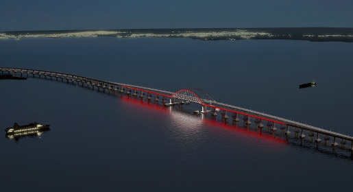 Судоходные пролёты Крымского моста подсветят цветами российского флага (ФОТО)