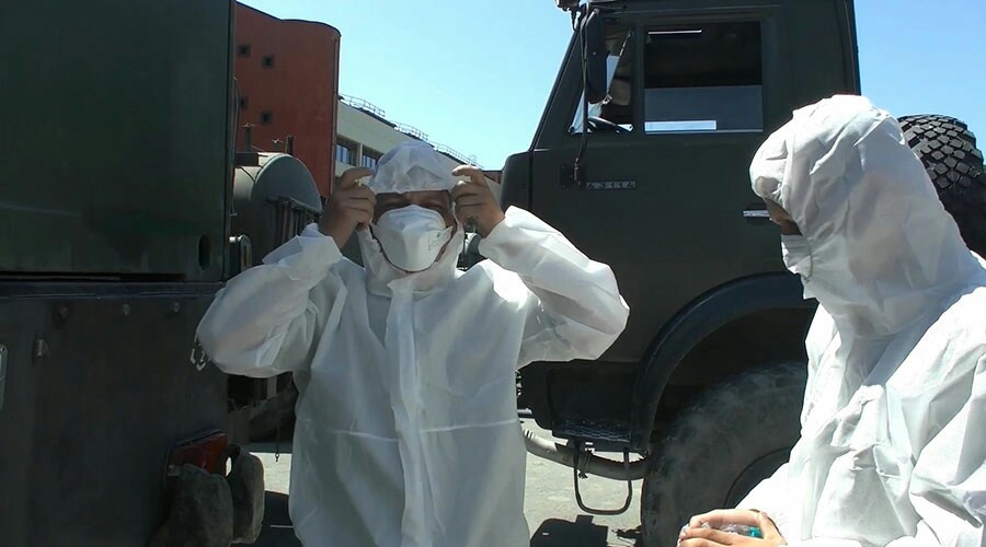 Военные показали видео дезинфекции «Артека»    