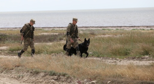 Крымские пограничники с собакой задержали пытавшегося прорваться через границу украинца