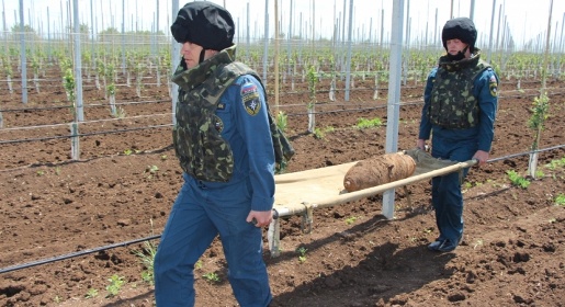 Крымские спасатели обезвредили фугасную авиабомбу, найденную в саду