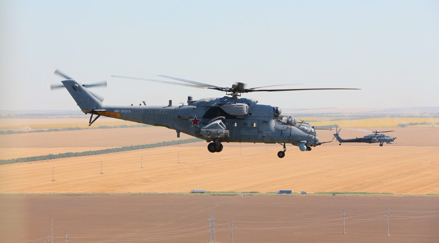 Вертолетчики ЮВО продемонстрировали на полигоне в Крыму поражение наземных целей на конкурсе «Авиадартс»