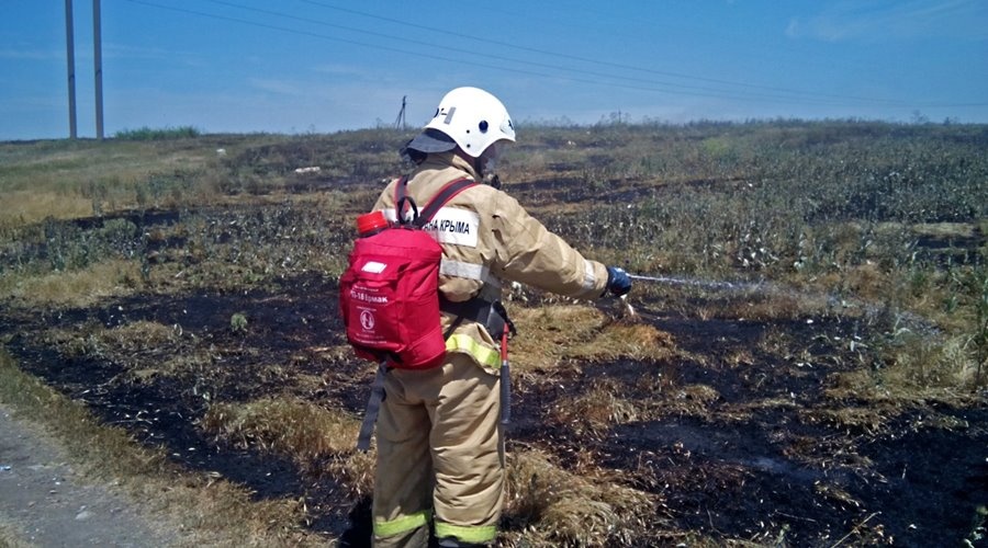 Три гектара сухостоя выгорели в Кировском районе Крыма