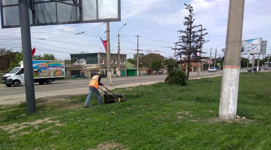 Сотрудники симферопольского «Города» за неделю выкосили 140 тыс кв. м травы