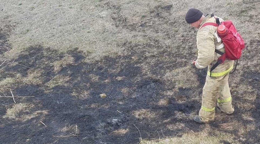 Несколько гектаров сухостоя сгорело под Бахчисараем на выходных