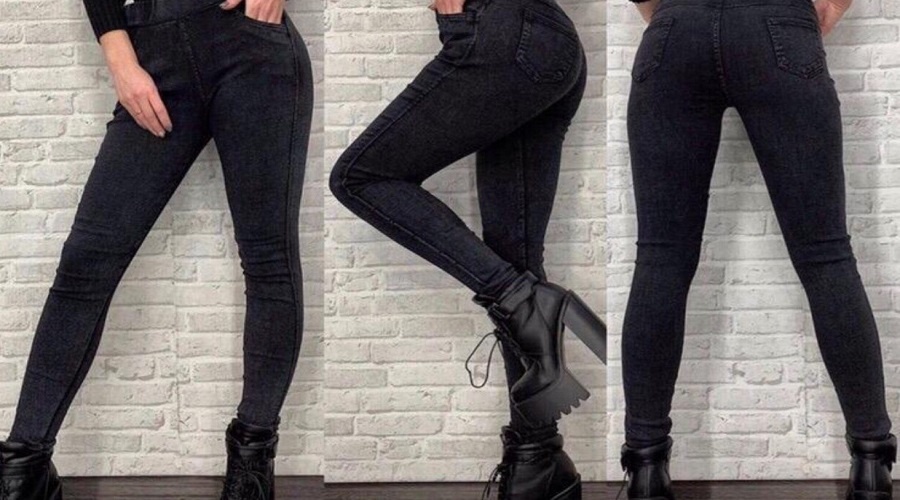 Стильные женские черные джинсы