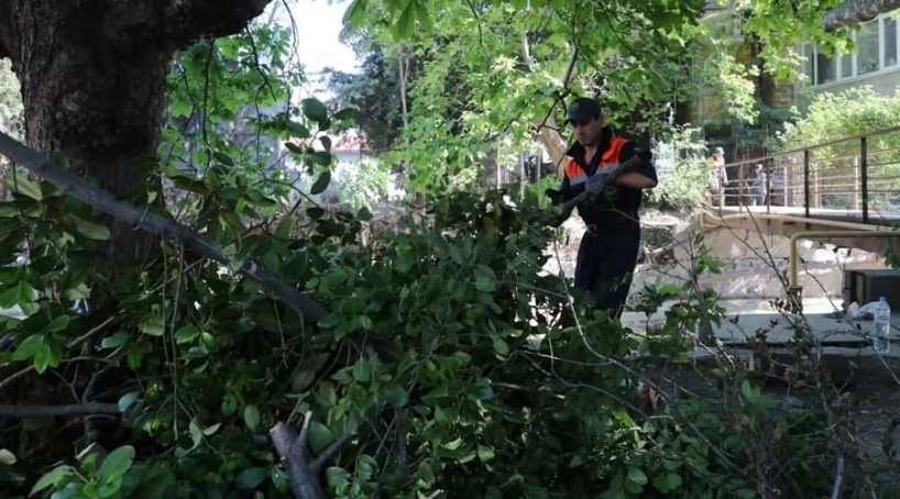 Гражданские сменили военных на восстановлении Ялты после стихии