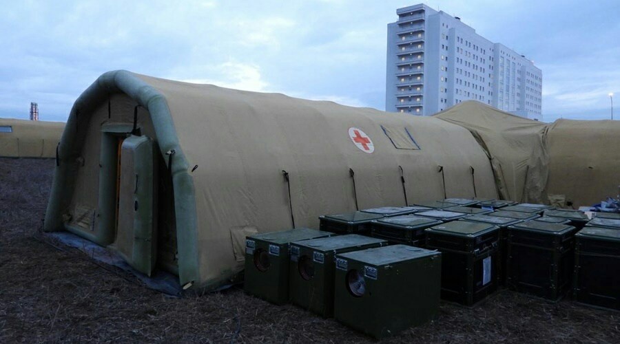 Военные устанавливают спецоборудование в ковидном госпитале в Симферополе
