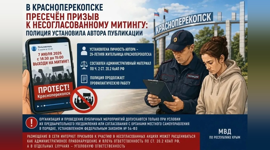 Призыв к митингу в Красноперекопске закончился судом