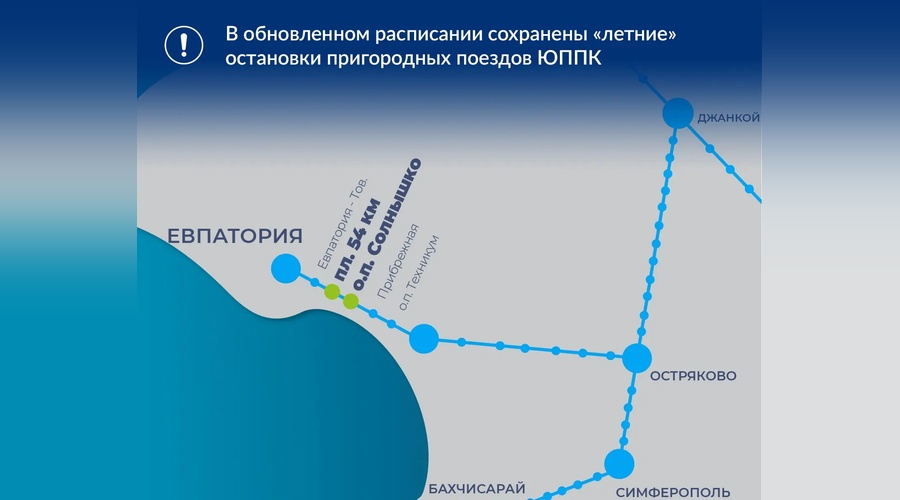 Пригородные поезда Крыма перейдут на зимнее расписание 1 октября