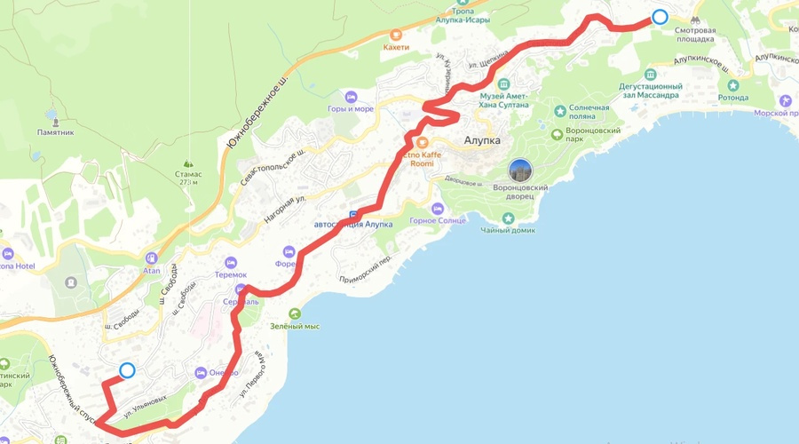 В Алупке изменили маршрут автобуса № 1 из-за обрушения подпорной стены