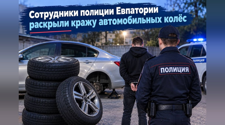 Полиция Евпатории раскрыла кражу четырёх колёс с автомобиля у СТО