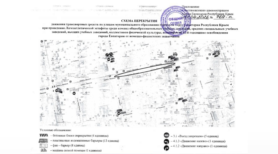 В Евпатории перекроют центр из-за легкоатлетической эстафеты