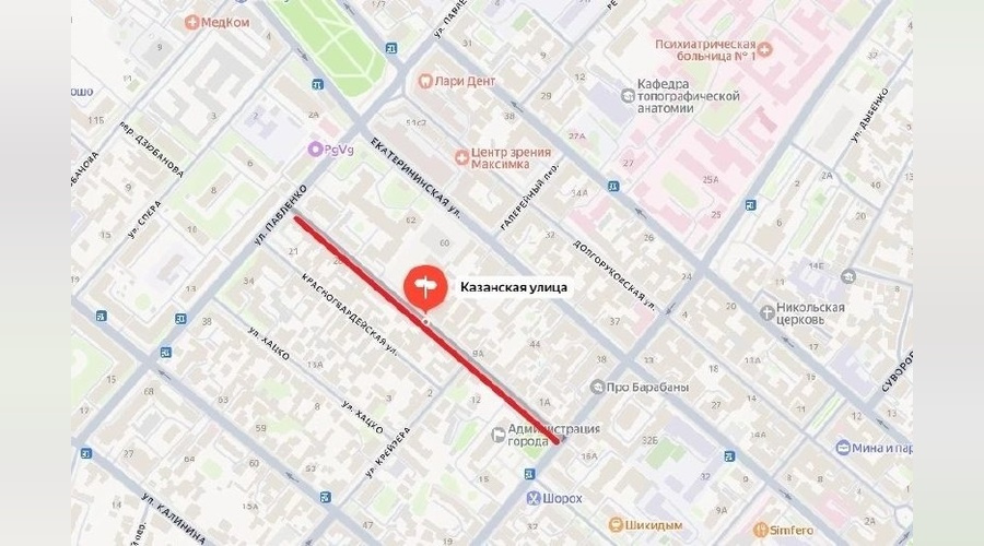 В Симферополе временно перекроют улицу Казанскую